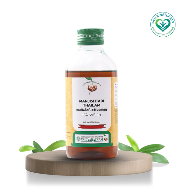 Manjishtadi Thailam | Ayurvedic Detox & Complexion Oil | 100% Natural Face & Body Oil | 200 ml