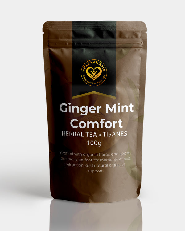 Ginger Mint Comfort - Herbal Tea for Relaxation & Digestion (100 g) | Caffeine -Free | Natural Herbal Blend
